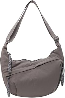Nylon Crossbody Bags for Women, Trendy Medium Crescent Bag, Lightweight Woman Over Shoulder Purse