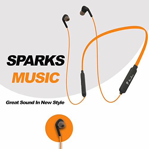 Image of PunnkFunnk PF100 in-Ear Bluetooth Neckband with Up to 12Hrs Playback, Boom Mic & Bluetooth v5.0, Voice Assistant Wireless Earphone (Orange)