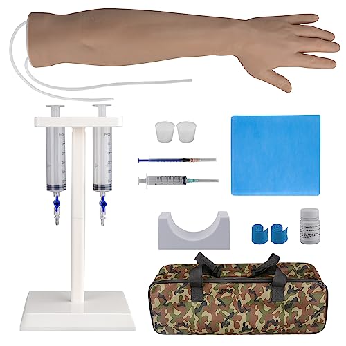 SimCoach Phlebotomy Practice Kit for Injection Training, IV Pracctice Kit with Phlebotomy Arm, Venipuncture and Blood Draw Practice Kit for Medical Students, Nursing School Essentials