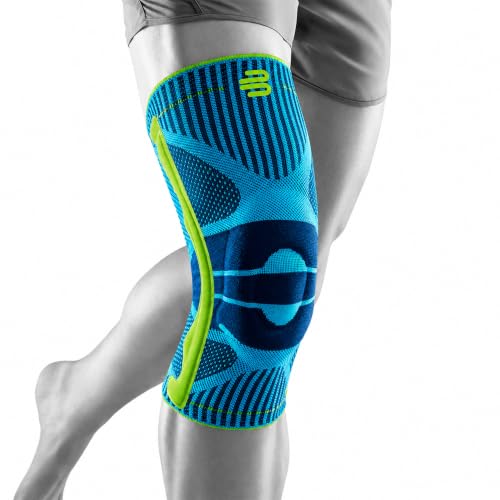 Image of Bauerfeind Sports Knee Support - Breathable Compression Knee Brace for Athletes - Medical Grade Compression - Lightweight, Moisture Wicking, Breathable and Washable Knit Fabric - Rivera Color - Large