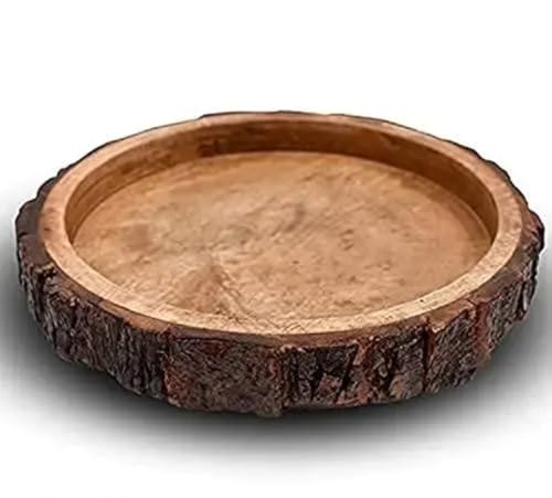 Plateau de service rustique en bois noble de caractère authentique