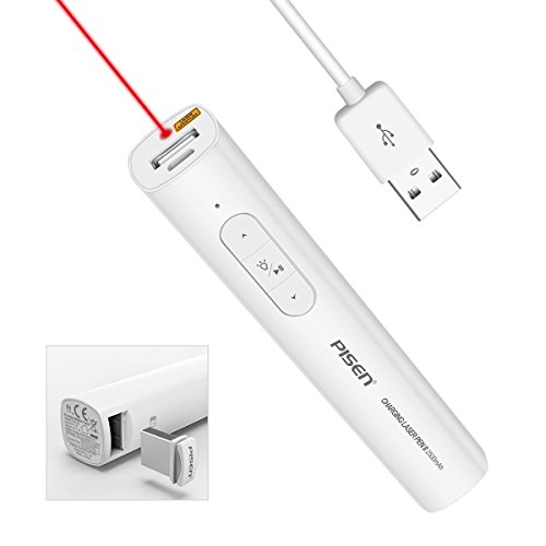 Pisen batería inalámbrico presentador Puntero láser y lápiz 2500 mAh Banco de energía (2,4 GHz Mando a Distancia,)