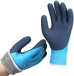 DS Safety Men’s Waterproof Thermal Winter Work Gloves Double Coated Nylon Reinforced Insulated