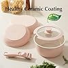 Redchef Pans and Pots Set Nonstick, Ceramic Cookware Set with Detachable Handles 16Pcs, Induction Dishwasher Oven Safe Kitchen Cooking Set, PFAS PFOA & PTFE Free, Pink #4