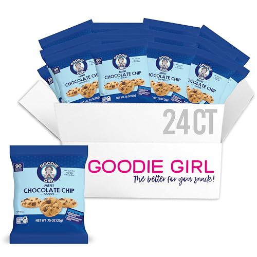 Image of Goodie Girl Mini Chocolate Chip Cookies - Gluten Free Bulk Snack Packs Individually Wrapped, Kosher, Peanut Free, Dairy Free, Egg Free - 90 Calorie School Lunchbox Snacks for Kids (24 Count)