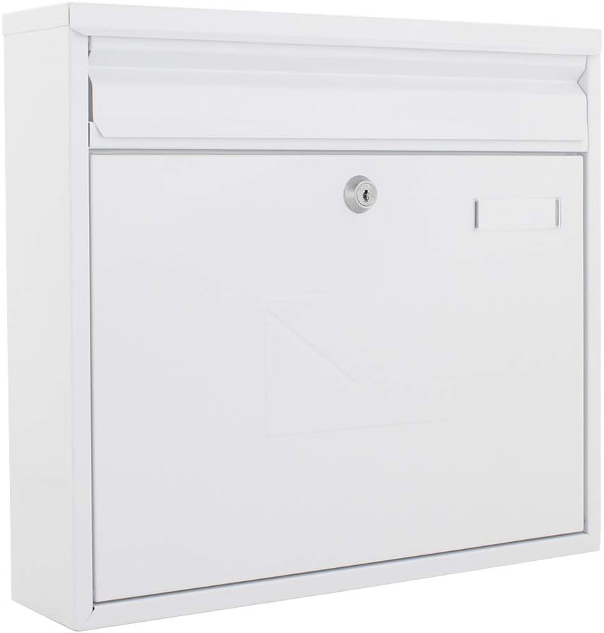 Beemyi Teramo Dual Access Large Steel Letter Box - White