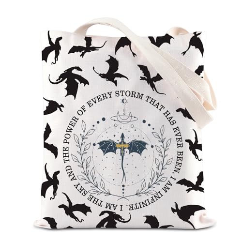 TSOTMO Dark Romance Reader Gift Dragon Rider Book Sleeve Dragon Lover Regalo Violet Sorrengail Fantasy Reader Regalo, Borsa Infinite, medium