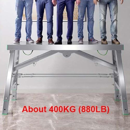Plataforma de trabajo ajustable, 400 kg, estructura de acero al carbono, andamio plegable portátil para construcción y mantenimiento