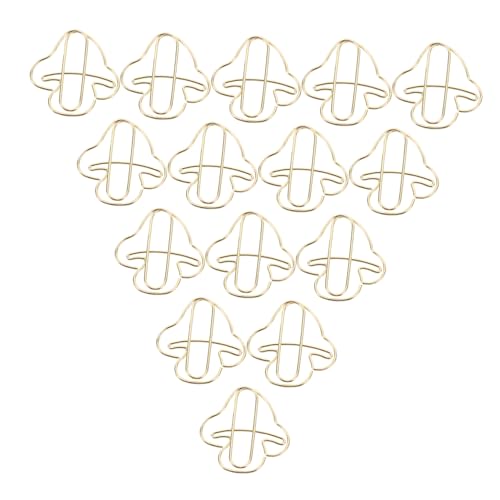 QUMIIRITY 20個 金色 ?膜`状紙クリップ 多目的オフィス文具 ブックマーク用ファイルクリップ 書類整理やメモ固定に