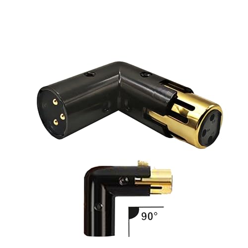 Adaptador XLR macho a hembra de 3 pines ajustable conector 90 grados audio PA 3