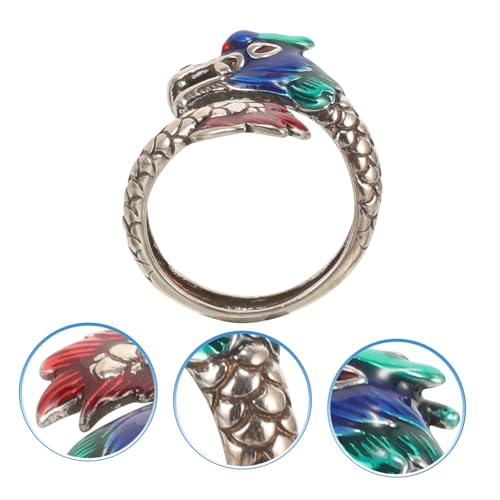 Dragon ring ajustement femmes rétro : lot de 4 bagues ouvertes uniques - 7