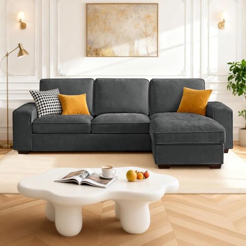 PARKOL 99" L-Shaped Sectional Couch with Storage & USB