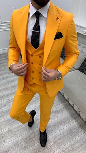 3 Piece Men's Suits Slim Fit Suit Double Breasted Tuxedo for Men Wedding Prom Formal Business2