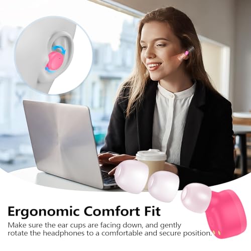 Kurdene K2 Wireless Earbuds Bluetooth 5.3 - Light-Weight Deep Bass Headphones, Hot Pink - 6