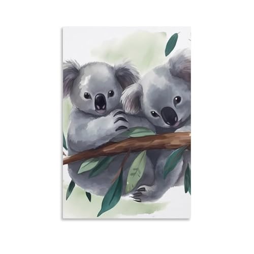 Toile Koalas drôle et affiche murale suspendre chambre 60 x 90 cm