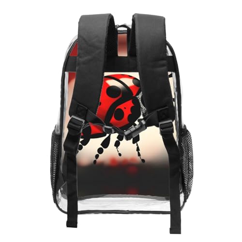 Sac à dos transparent Art Ladybug Tracks noir de taille unique - 2