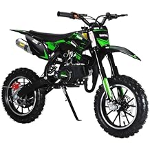 Kids Dirt Bike 49CC Gas 2-Stroke, 25 MPH Off-Road Motorcycle with 10" Tires, Front Rear Disc Brakes, Hydraulic Shock Absorber, 330 LBS Capacity Pit Bike