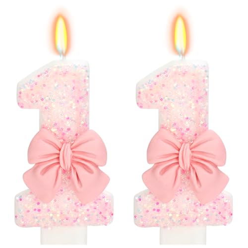 Elekfx Pink Bow Birthday Number 11 Candle 11th Birthday Decorations Girl
