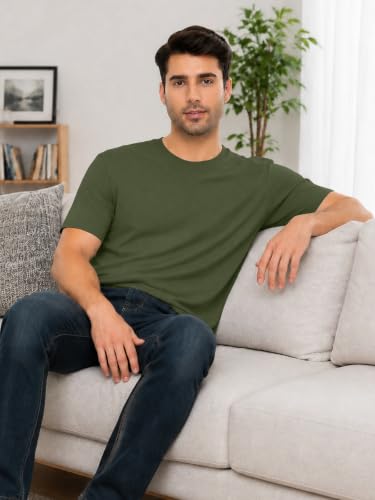 Image of KEEPSHOWING Mens Oversized Short Sleeve T-Shirts Cotton Loose Fit Tees
