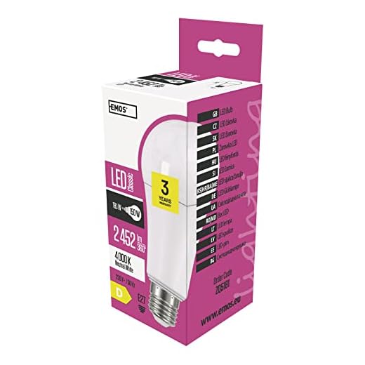 EMOS LED Lampe CLASSIC A67 / A+ / 20 W/ersetzt 150 W Glühbirne/E 27 / Lichtleistung 2452 Lumen/Neutralweiß – 4100 Kelvin / 30000 Stunden Lebensdauer, Glas, E27, 6,7 x 14,3 cm