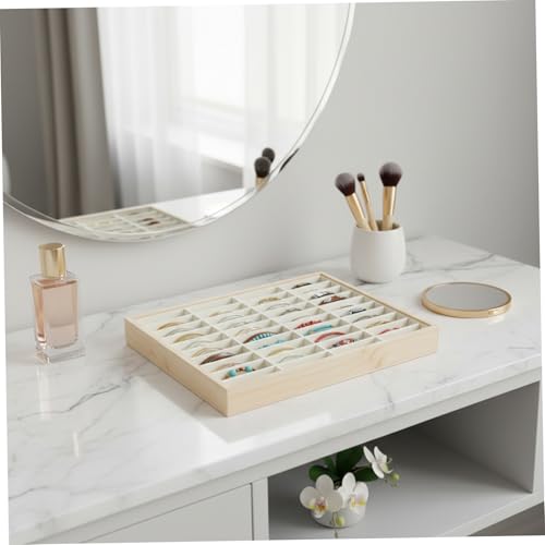 Plateau de présentation de bracelets 40 grilles, vitrine de rangement bijoux en bois