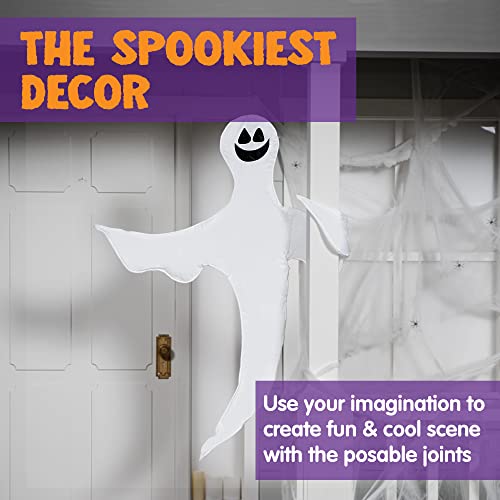 Image of JOYIN 2 Pcs 53 inch Halloween Decoration Outdoor, Halloween Tree Wrap Ghost Decoration Outdoor, Smiling Hanging Ghost Design for Lawn, Tree, Party Supplies, Haunted House Wrap Decor