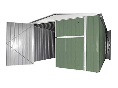 Box in Acciaio Zincato Casetta da Giardino in Lamiera 3.60 x 6.00 m x h2.30 m - 346 KG – 21 metri quadri (Verde)