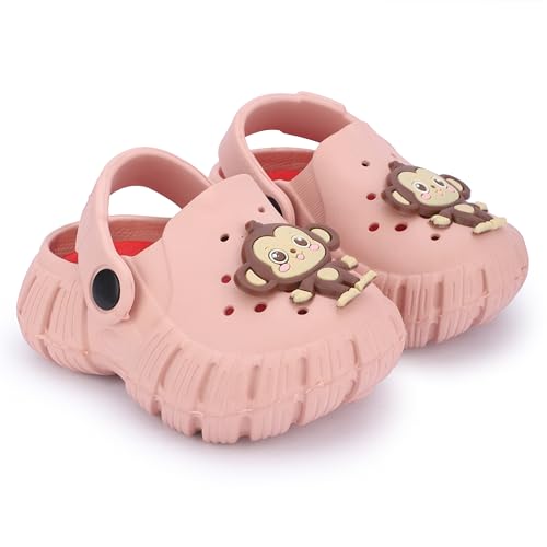 Image of GLJ Monkey Design Kids Clog Shoes - Comfortable Indoor and Outdoor Sandals for Boys & Girls 8100