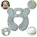 Baby Travel Pillow, Infant Kid's Cushion Soft and Skin Friendly for Car Seat, Pushchair and Stroller (Plush Grey)