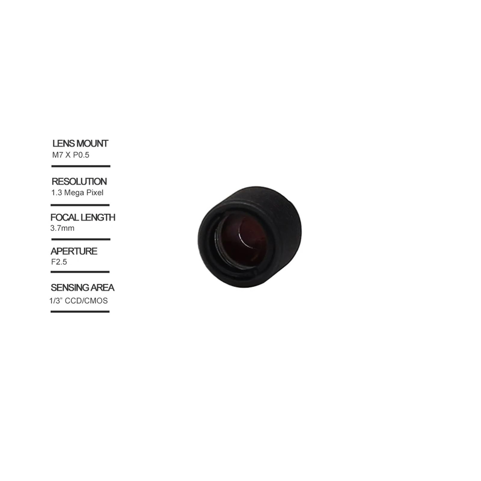 wangzhch Pinhole Lens 3.7mm M7 X P0.35 Mount 1.3 Megapixel 1/3