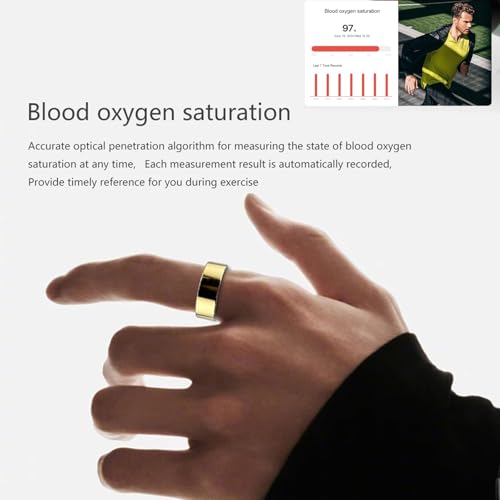 Smart Ring, Gezondheidsmeter for Vrouwen en Mannen,Fitnessring van Roestvrij Staal,Bluetooth Stappenteller,IP67 Waterdicht, Hartslagmeter, Magnetische zuigkrachtoplading Compatibel met iOS en Android - Afbeelding 5