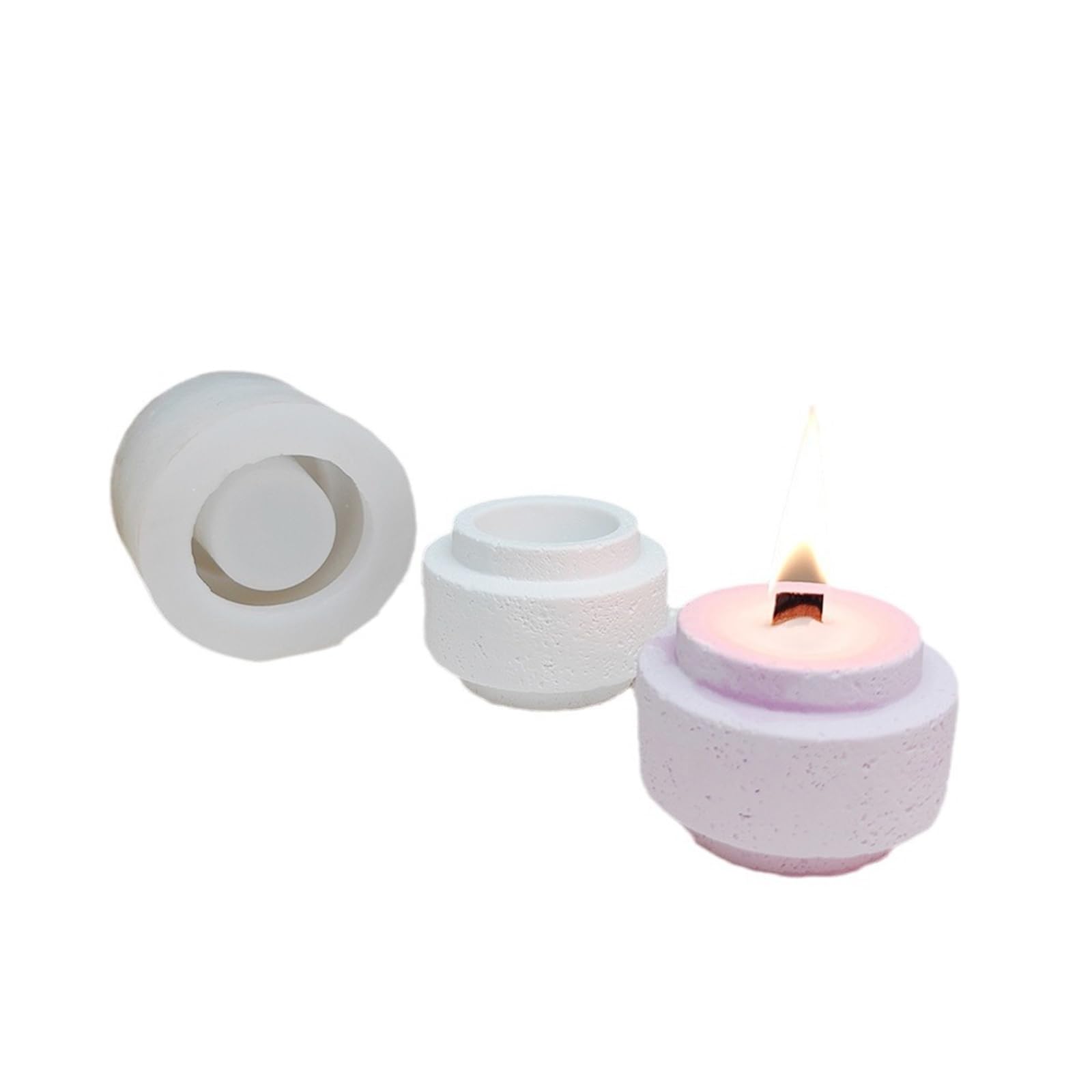 Generisch Moldes redondos hechos a mano, moldes de silicona, moldes para velas perfumadas, yeso, resina epoxi para hacer moldes de silicona, forma redonda, yeso perfumado hecho a mano