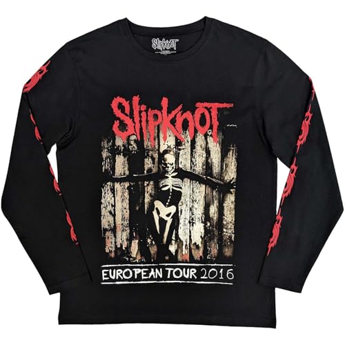 T-shirt imprimé Slipknot Skeleton Flag avec manches longues ajustées