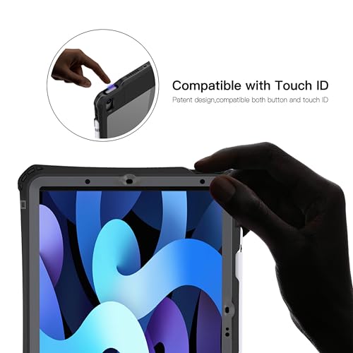 Funda impermeable iPad Air 5 con cordon y soporte para lapiz 6