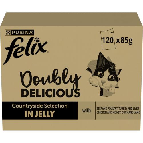 FELIX Doppelt Lecker Nassfutter für Katzen Geschmacksvielfalt vom Land 120 Beutel