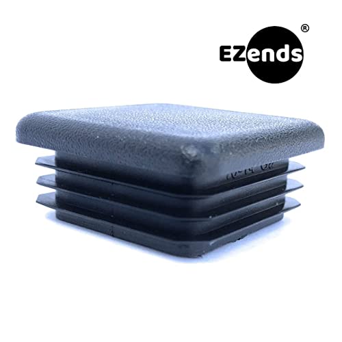Ezends 1.5 Inch Square Tubing End Cap Plug, 10/14 Gauge, 20 Pack, Durable Black Plastic Ldpe, Chair Glides, Furniture Floor Protector, Chair Leg Caps, #TOP4