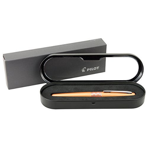 Image of Pilot MR Retro Pop Collection Fountain Pen, Orange Barrel with Flower Accent, Medium Nib, Black Ink (91443)