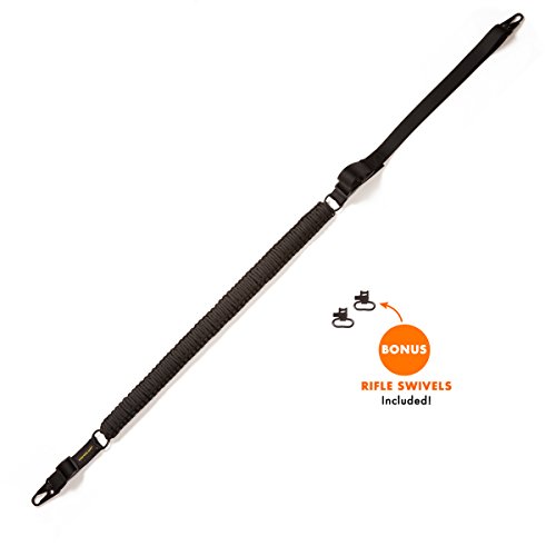 Eagle Rock Gear 550 Paracord 2 Point Gun Sling For Rifles, Shotguns, Crossbows, Airsoft - With Easy Adjustable Strap, Hk Clips, Swivels (Black) #TOP4