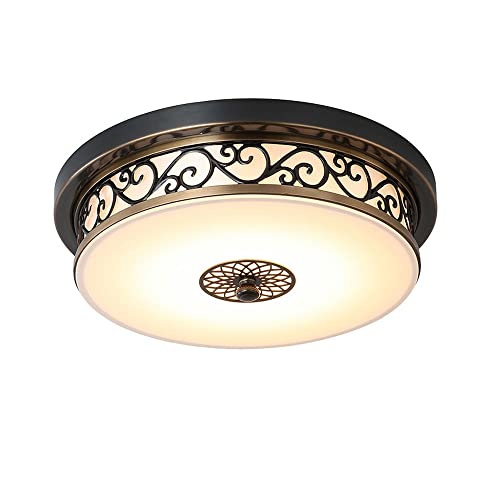 Plafonnier rond moderne noir fer forgé luminaire salon industriel variable