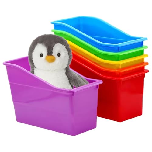 6PCS -Buchhalter, farbenfrohe Kunststoff vertikaler Buchboxen Platz sparen multifunktionales Magazin Speicher für Klassenzimmer