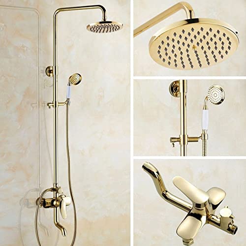 Mitigeur de douche à effet de pluie et robinet de baignoire mural rond