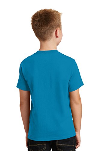 Port & Company Youth Core Cotton Tee Neon Blue XS3