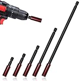 PWGHWG 5 Stück Bit Verlängerung 1/4 Zoll Bithalter-Magnetisch Bit Halter Länge: 50/60/100/150/300mm Sechskantschaft Adapter für Schlagschrauber Bohrschrauber