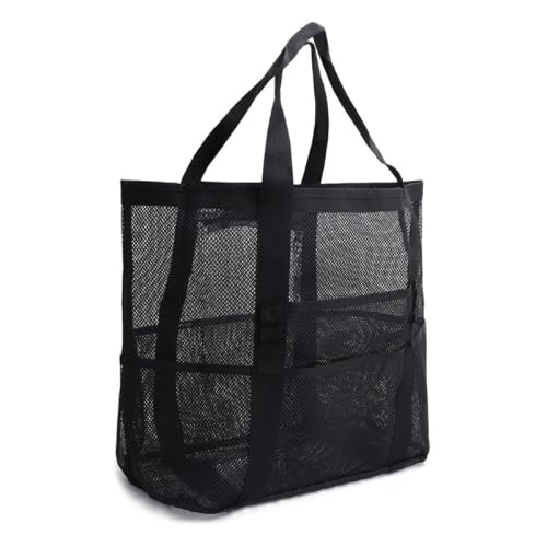 Large Capacity Mesh Beach Tote Bag – Waterproof, Lightweight Swimming & Travel Bag with Zipper & Pockets