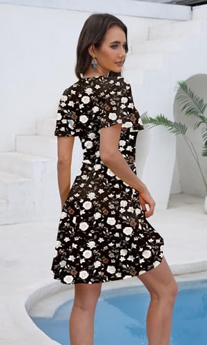 Image of COSSEN Women's Casual Short Sleeve Dress with Pockets