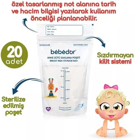 Bebedor B-679 Kilitli Anne Sütü Saklama Poşeti 20 Li - Görsel 2