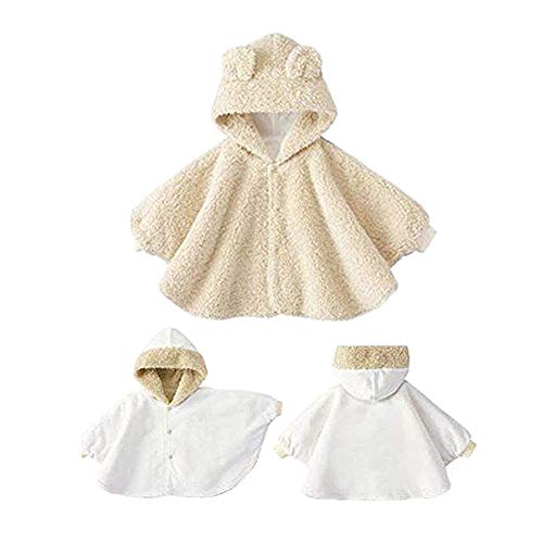 Genda 2Archer Cute Baby Clothes Rabbit Reversible Soft Cloak for Baby Kids Hood Cape (90CM(6-12months))