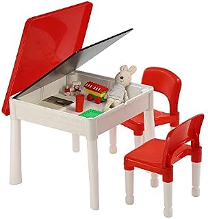 Liberty Children's 6-in-1 Play Multi-purpose Red and White Activity Table, Ideal Size