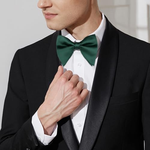 Image of Alizeal Velvet Pre-tied Adjustable Bow Tie for Men Oversize Formal Solid Tuxedo Bowtie
