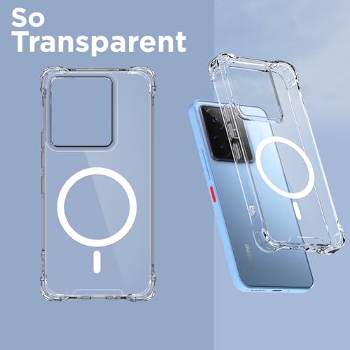 Image of Pikkme Back Cover for Realme GT 7 5G / GT 7T 5G Mag-Safe Shockproof PC + TPU Protective Case Magnetic Support Bumper Case (Transparent Mag-Safe)